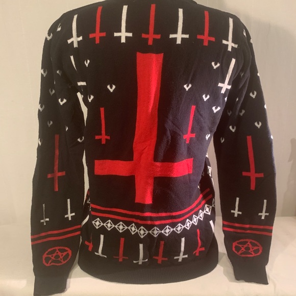 Rat Baby ‘Fuck Christmas Hail Satan’ Xmas Jumper (rare UK import, discontinued) - Picture 3 of 9
